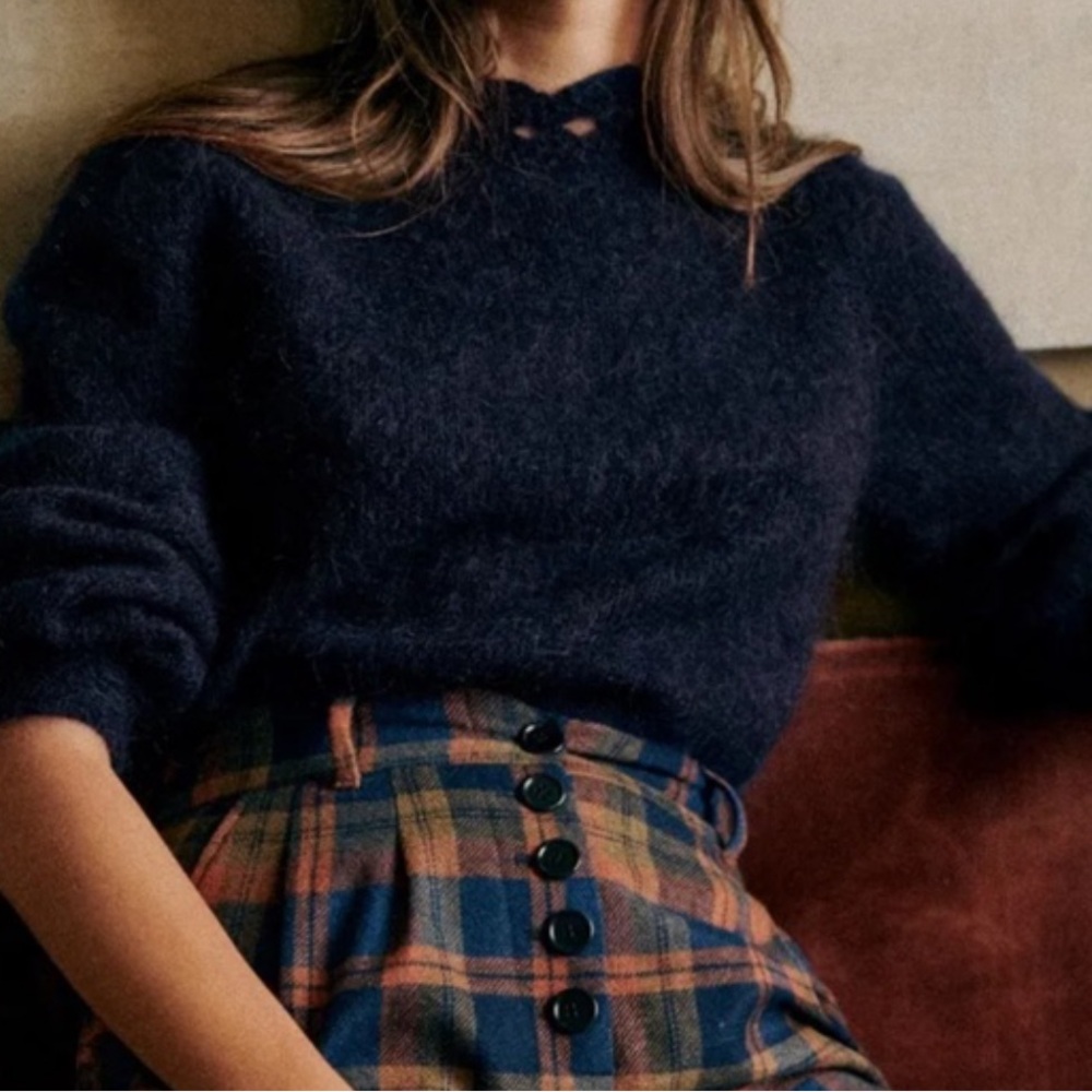 NWT Sezane Lace Collar sweater XS